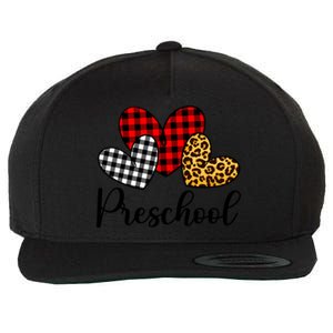 Preschool Teacher Happy Valentines Day Red Plaid Leopard Meaningful Gift Wool Snapback Cap