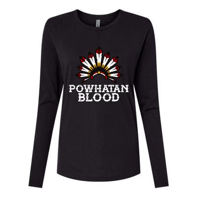 Powhatan Tribe Headdress Proud Native American Powhatan Gift Womens Cotton Relaxed Long Sleeve T-Shirt