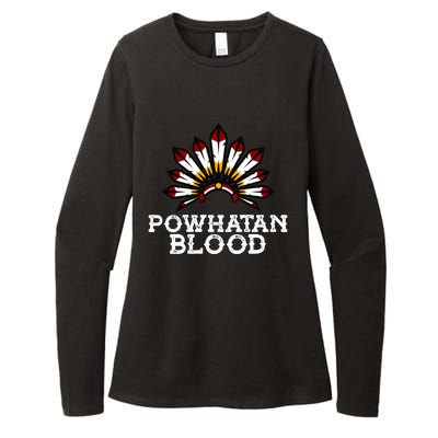 Powhatan Tribe Headdress Proud Native American Powhatan Gift Womens CVC Long Sleeve Shirt