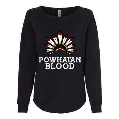 Powhatan Tribe Headdress Proud Native American Powhatan Gift Womens California Wash Sweatshirt