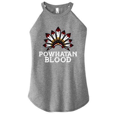 Powhatan Tribe Headdress Proud Native American Powhatan Gift Women's Perfect Tri Rocker Tank