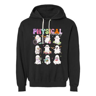 Physical Therapy Halloween Boo Ghost Spooky Season Garment-Dyed Fleece Hoodie