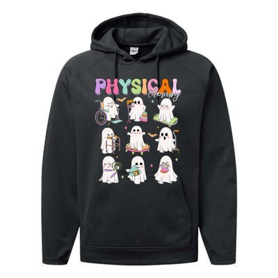 Physical Therapy Halloween Boo Ghost Spooky Season Performance Fleece Hoodie