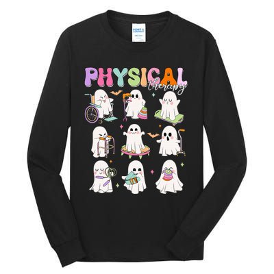 Physical Therapy Halloween Boo Ghost Spooky Season Tall Long Sleeve T-Shirt