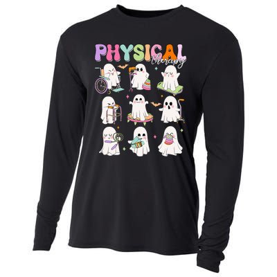 Physical Therapy Halloween Boo Ghost Spooky Season Cooling Performance Long Sleeve Crew