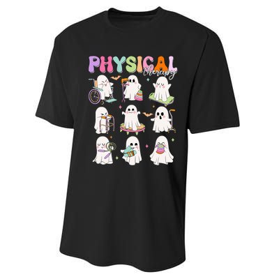 Physical Therapy Halloween Boo Ghost Spooky Season Performance Sprint T-Shirt