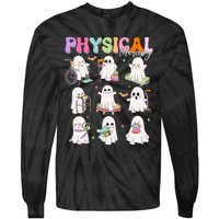 Physical Therapy Halloween Boo Ghost Spooky Season Tie-Dye Long Sleeve Shirt