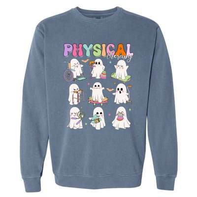 Physical Therapy Halloween Boo Ghost Spooky Season Garment-Dyed Sweatshirt