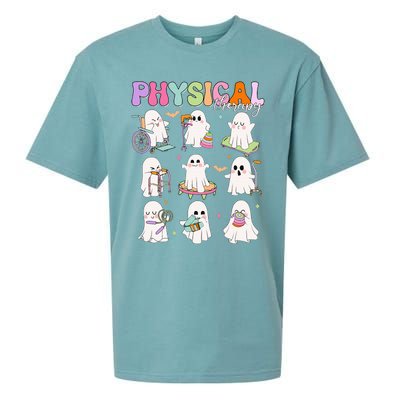 Physical Therapy Halloween Boo Ghost Spooky Season Sueded Cloud Jersey T-Shirt