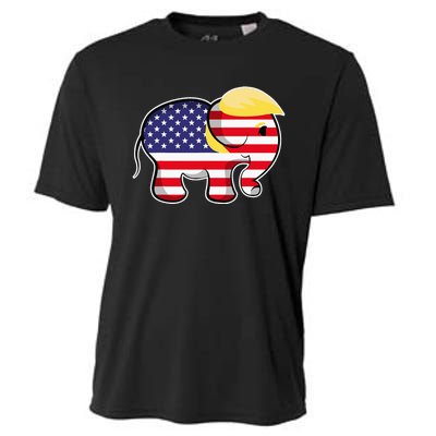 Pro Trump Hair Elephant Red White Blue Flag Republican Cooling Performance Crew T-Shirt