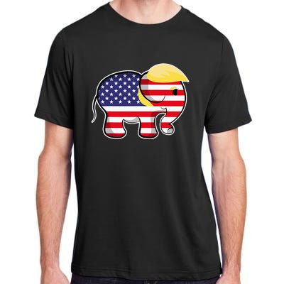 Pro Trump Hair Elephant Red White Blue Flag Republican Adult ChromaSoft Performance T-Shirt