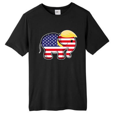 Pro Trump Hair Elephant Red White Blue Flag Republican Tall Fusion ChromaSoft Performance T-Shirt