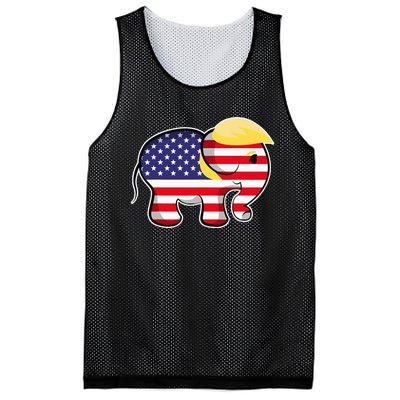 Pro Trump Hair Elephant Red White Blue Flag Republican Mesh Reversible Basketball Jersey Tank