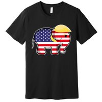 Pro Trump Hair Elephant Red White Blue Flag Republican Premium T-Shirt