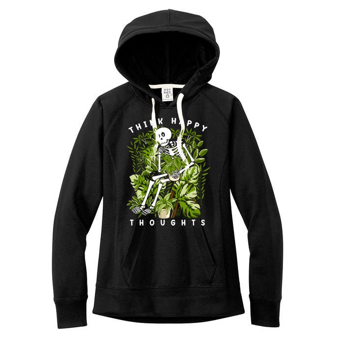 Plant Think Happy Thoughts Women's Fleece Hoodie