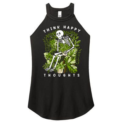 Plant Think Happy Thoughts Women’s Perfect Tri Rocker Tank