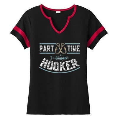 Part Time Hooker Fishing Ladies Halftime Notch Neck Tee