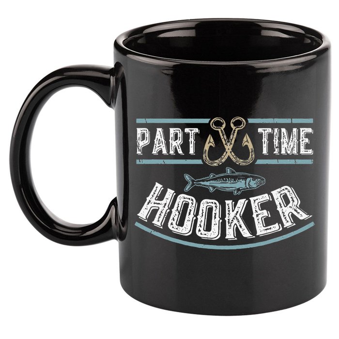 Part Time Hooker Fishing 11oz C Handle Ceramic Mug
