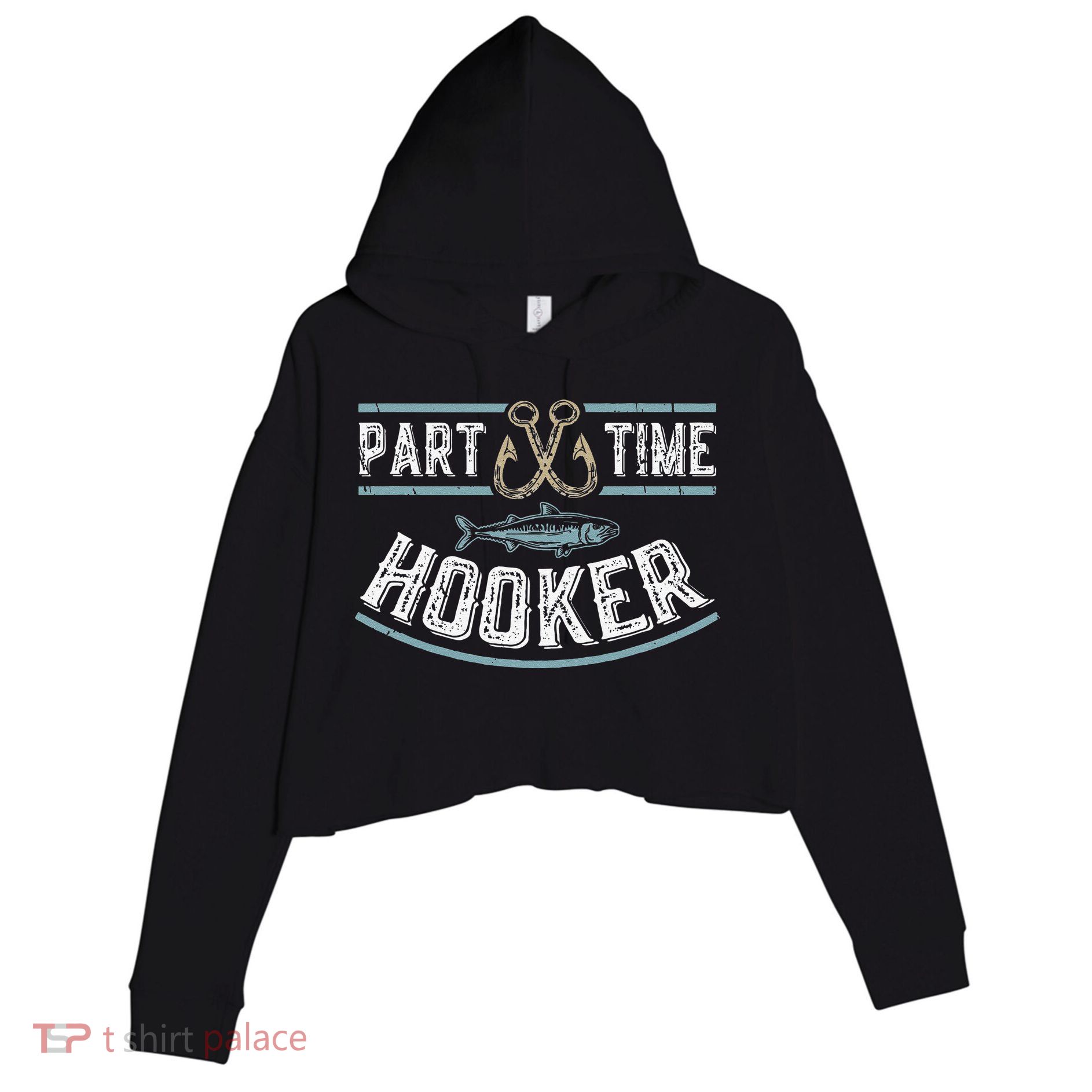 Part Time Hooker Fishing Crop Fleece Hoodie