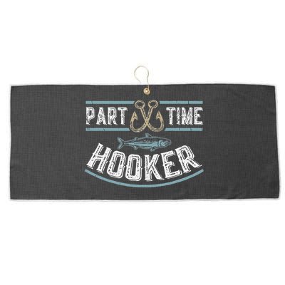 Part Time Hooker Fishing Large Microfiber Waffle Golf Towel
