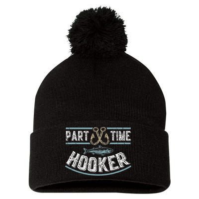 Part Time Hooker Fishing Pom Pom 12in Knit Beanie