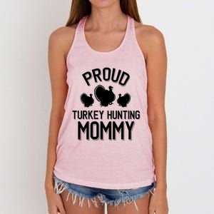 Proud Turkey Hunting Mommy Cool Turkey Mom Gift Women's Knotted Racerback Tank