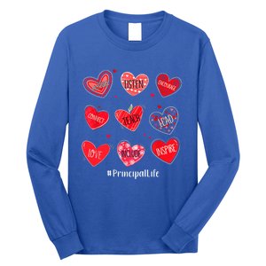 Principal Teacher Hearts Valentine Valentines Day Quote Cool Gift Long Sleeve Shirt