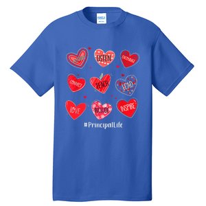 Principal Teacher Hearts Valentine Valentines Day Quote Cool Gift Tall T-Shirt