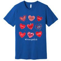 Principal Teacher Hearts Valentine Valentines Day Quote Cool Gift Premium T-Shirt