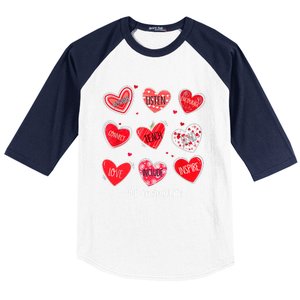 Principal Teacher Hearts Valentine Valentines Day Quote Cool Gift Baseball Sleeve Shirt