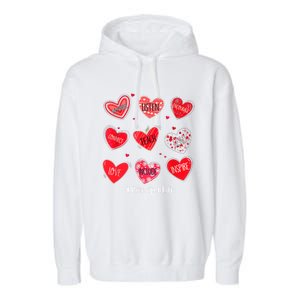 Principal Teacher Hearts Valentine Valentines Day Quote Cool Gift Garment-Dyed Fleece Hoodie