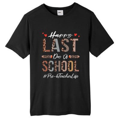 Prek Teacher Happy Last Day Of School Summer Funny Leopard Tall Fusion ChromaSoft Performance T-Shirt