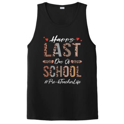 Prek Teacher Happy Last Day Of School Summer Funny Leopard PosiCharge Competitor Tank