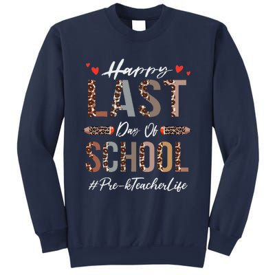 Prek Teacher Happy Last Day Of School Summer Funny Leopard Sweatshirt