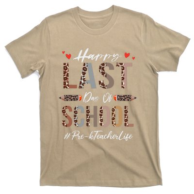 Prek Teacher Happy Last Day Of School Summer Funny Leopard T-Shirt