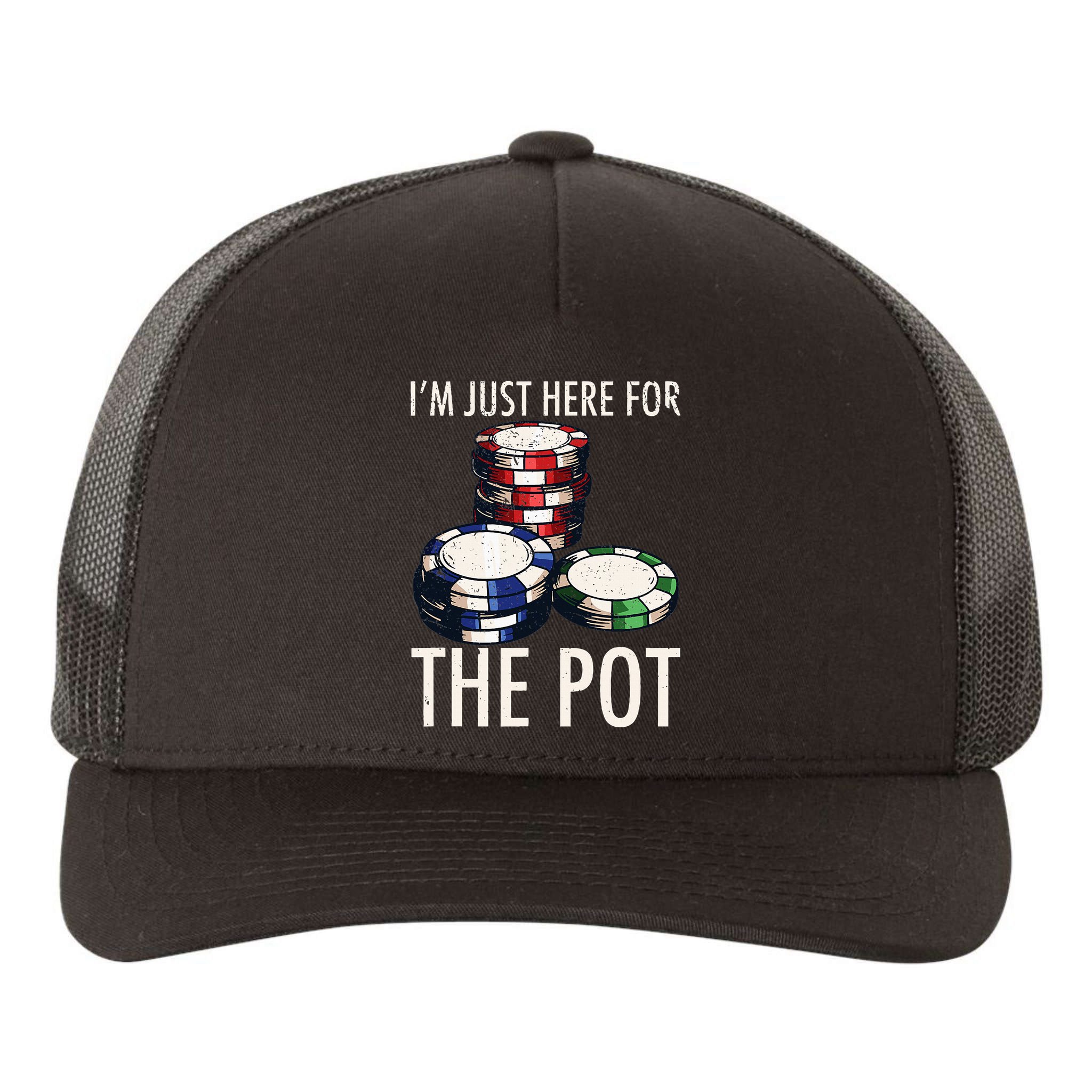 Poker Texas Hold'em Gambling Pot Cards Player Gift Yupoong Adult 5-Panel Trucker Hat