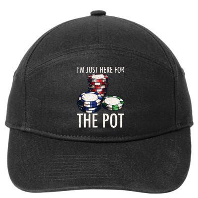 Poker Texas Hold'em Gambling Pot Cards Player Gift 7-Panel Snapback Hat