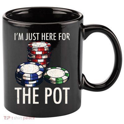 Poker Texas Hold'em Gambling Pot Cards Player Gift 11oz C Handle Ceramic Mug