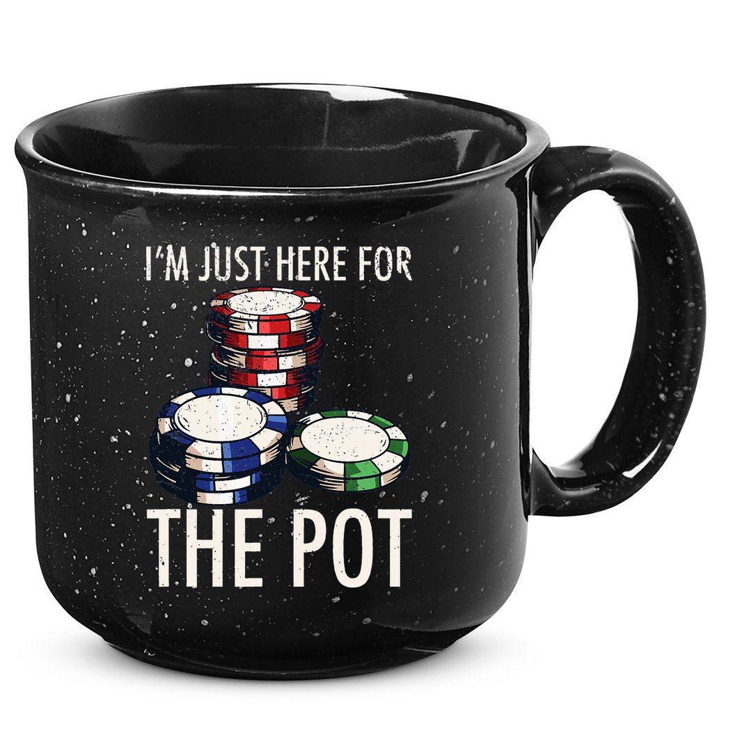 Poker Texas Hold'em Gambling Pot Cards Player Gift 15oz Campfire Ceramic Mug
