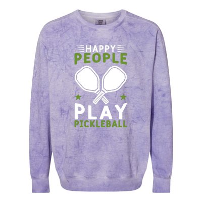 Pickleball Team Happy People Play Pickleball Paddles Sport Gift Colorblast Crewneck Sweatshirt