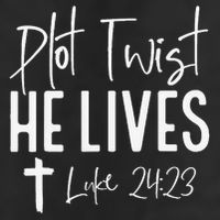 Plot Twist He Lives 2423 Jesus Easter Christian Apparel 7 Panel Mesh Trucker Snapback Hat