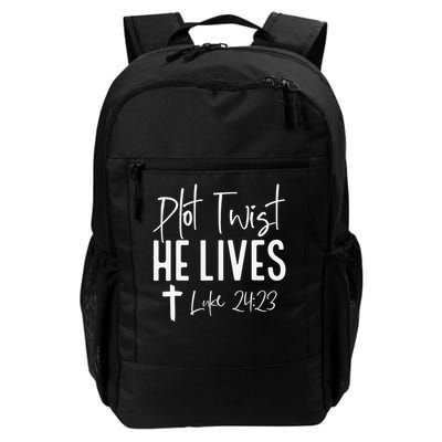 Plot Twist He Lives 2423 Jesus Easter Christian Apparel Backpack