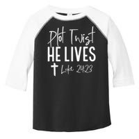 Plot Twist He Lives 2423 Jesus Easter Christian Apparel Toddler Fine Jersey T-Shirt