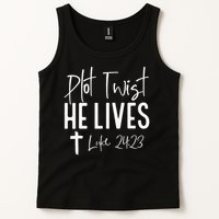 Plot Twist He Lives 2423 Jesus Easter Christian Apparel Tank Top