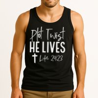 Plot Twist He Lives 2423 Jesus Easter Christian Apparel Tank Top