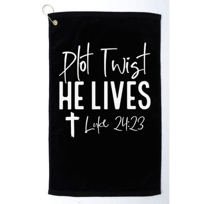 Plot Twist He Lives 2423 Jesus Easter Christian Apparel Golf Towel