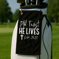 Plot Twist He Lives 2423 Jesus Easter Christian Apparel Golf Towel