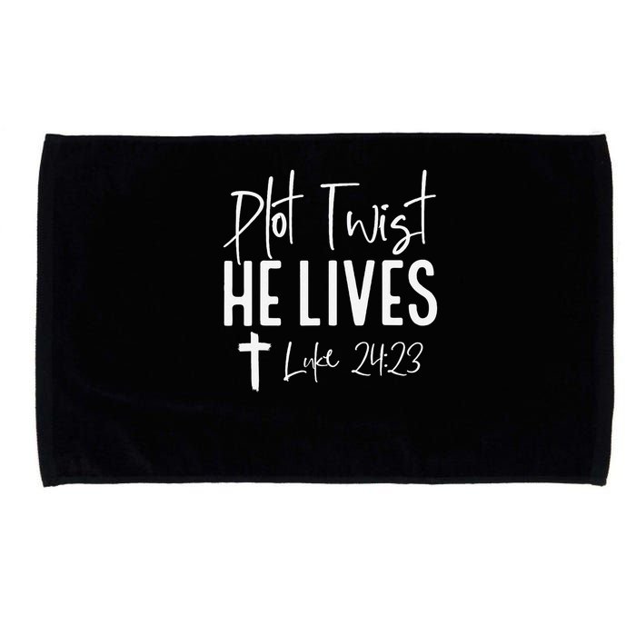 Plot Twist He Lives 2423 Jesus Easter Christian Apparel Microfiber Hand Towel