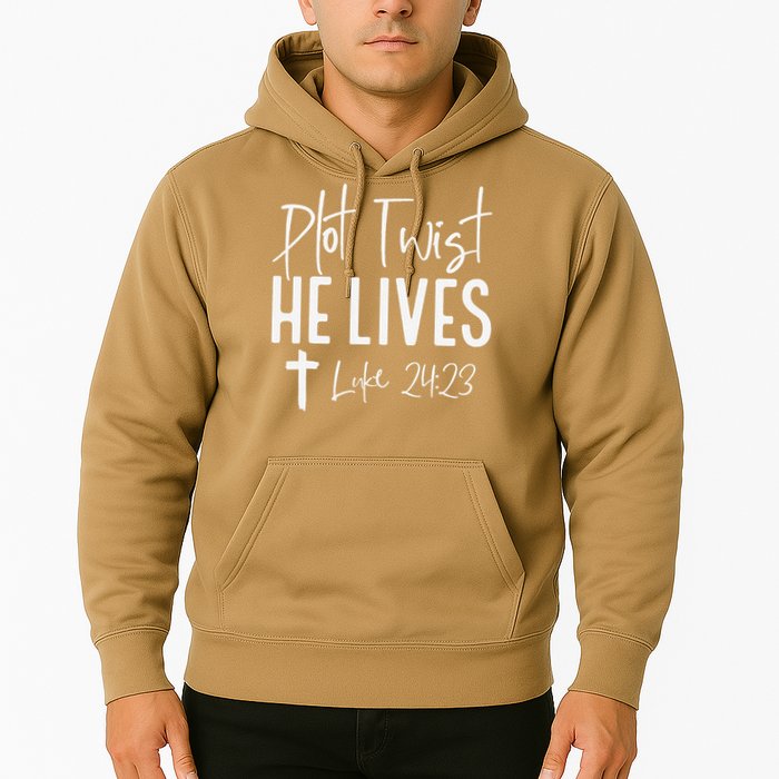 Plot Twist He Lives 2423 Jesus Easter Christian Apparel Hoodie