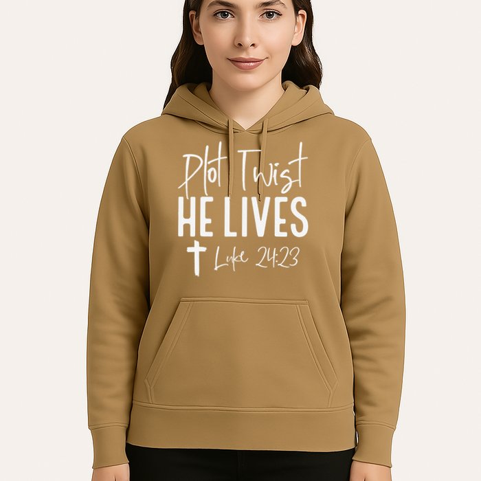 Plot Twist He Lives 2423 Jesus Easter Christian Apparel Hoodie